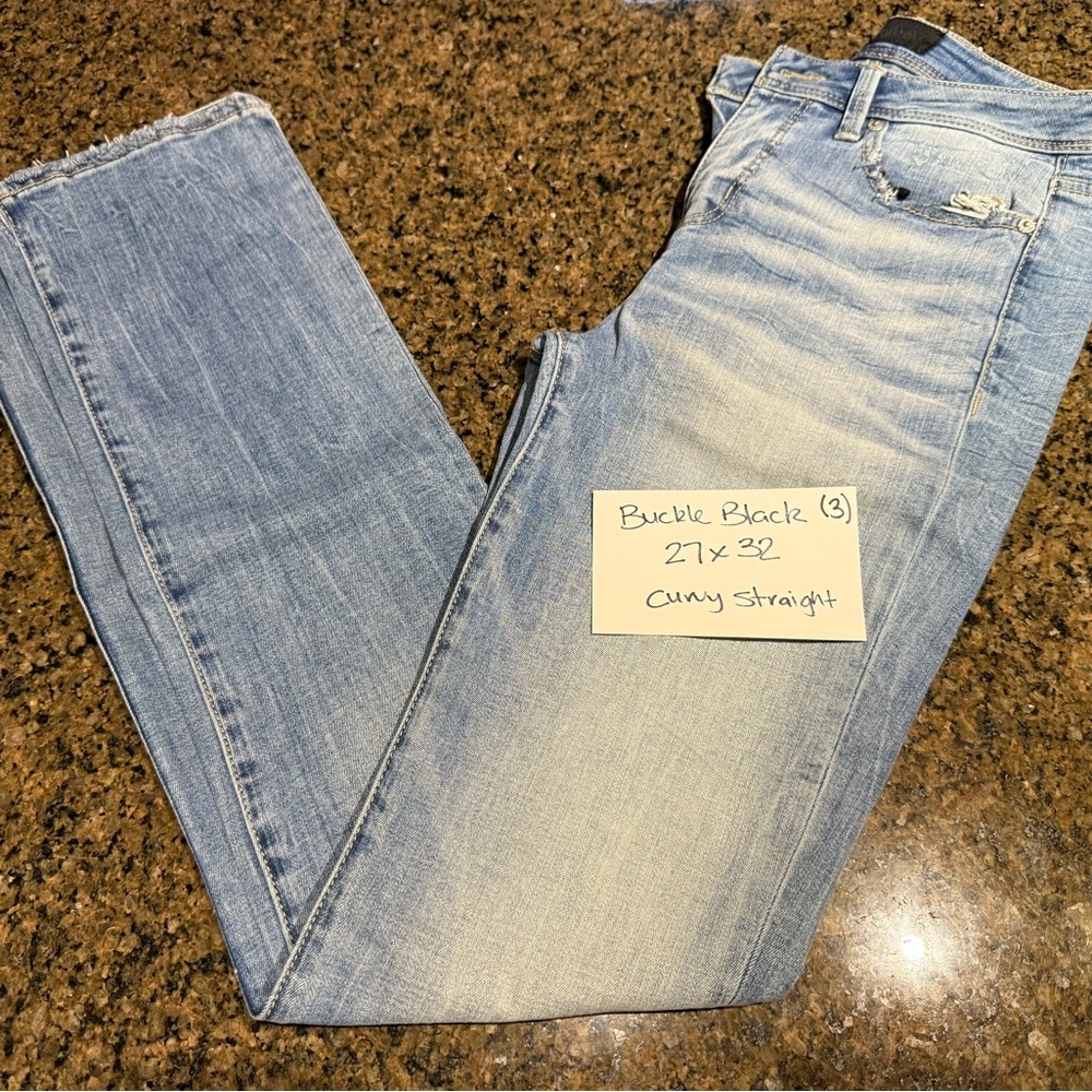 Buckle Light Blue Straight Leg Jeans